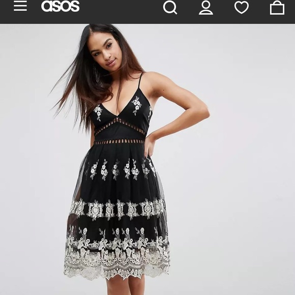 Boohoo Metallic Lace Skater Dress - Picture 2 of 8